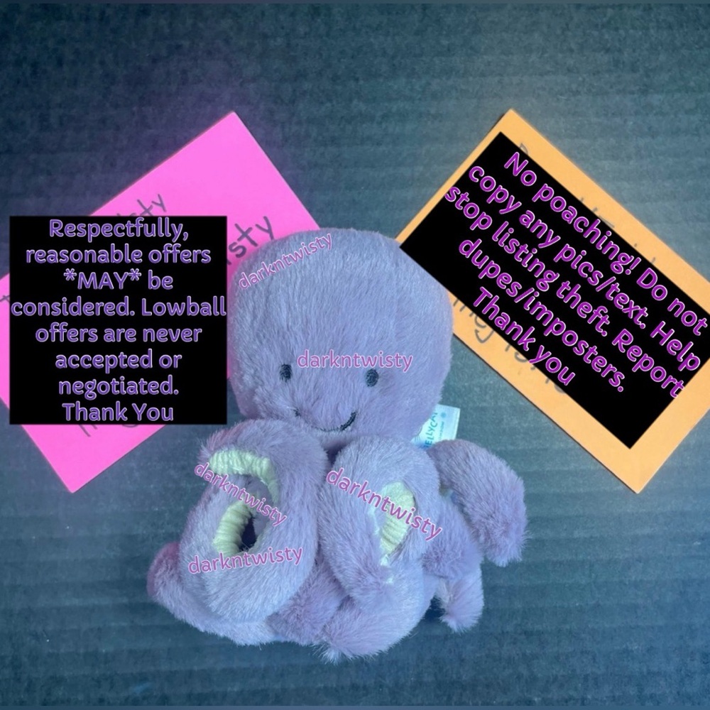 BNWT JELLYCAT BABY/TINY MAYA OCTOPUS 1 OWNER AUTHENTIC SALES RECEIPT - Picture 2 of 12